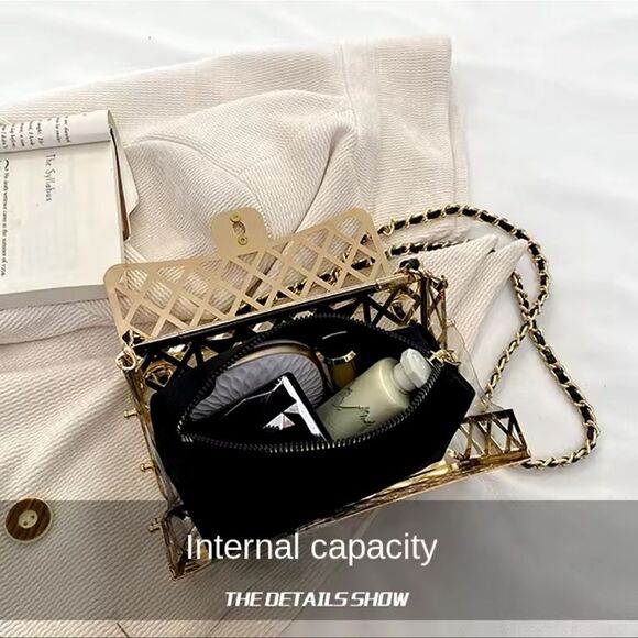 Elegant Metallic Frame Crossbody Bag - Picture 11 of 17